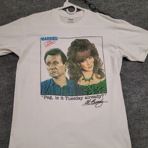 White Graphic T-Shirt Married W/ Children with Al Bundy Print Vintage